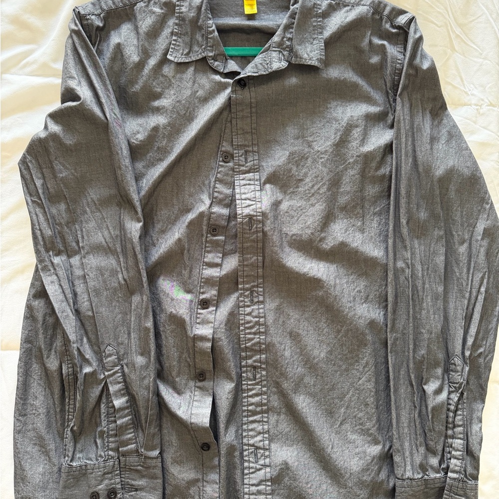 Analog Button Down Dress Shirt - Size Large - Charcoal